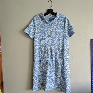 Tyler Boe knit blue leopard dress sz m never worn